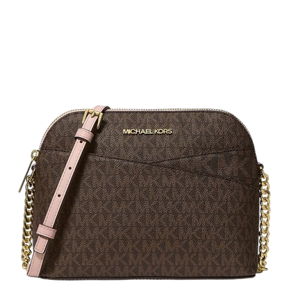 Bolsa Michael Kors Jet Set Travel Medium Logo Dome Crossbody Bag Powder Blush