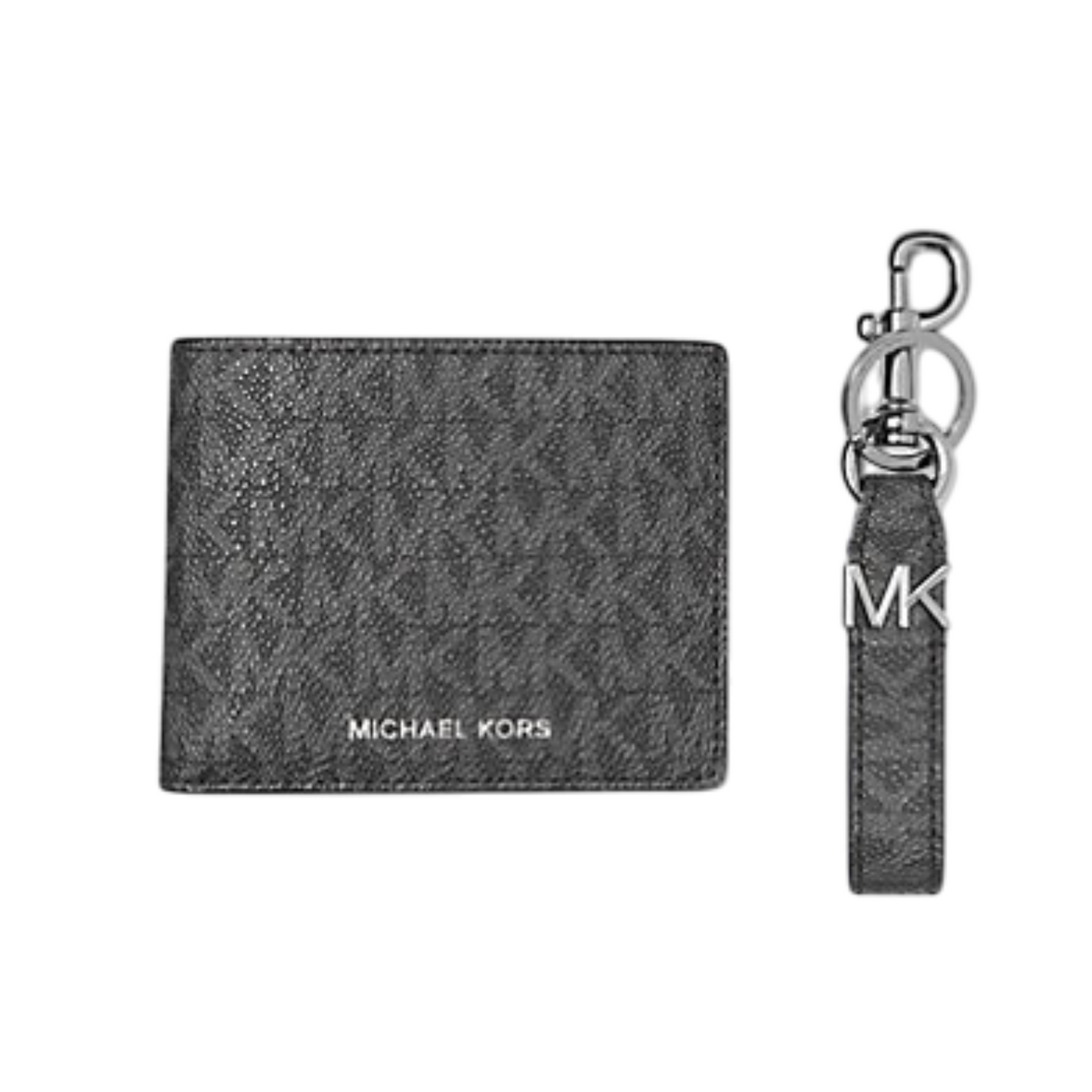 Cartera Michael Kors Logo Wallet And Key Chain Gift Set Black