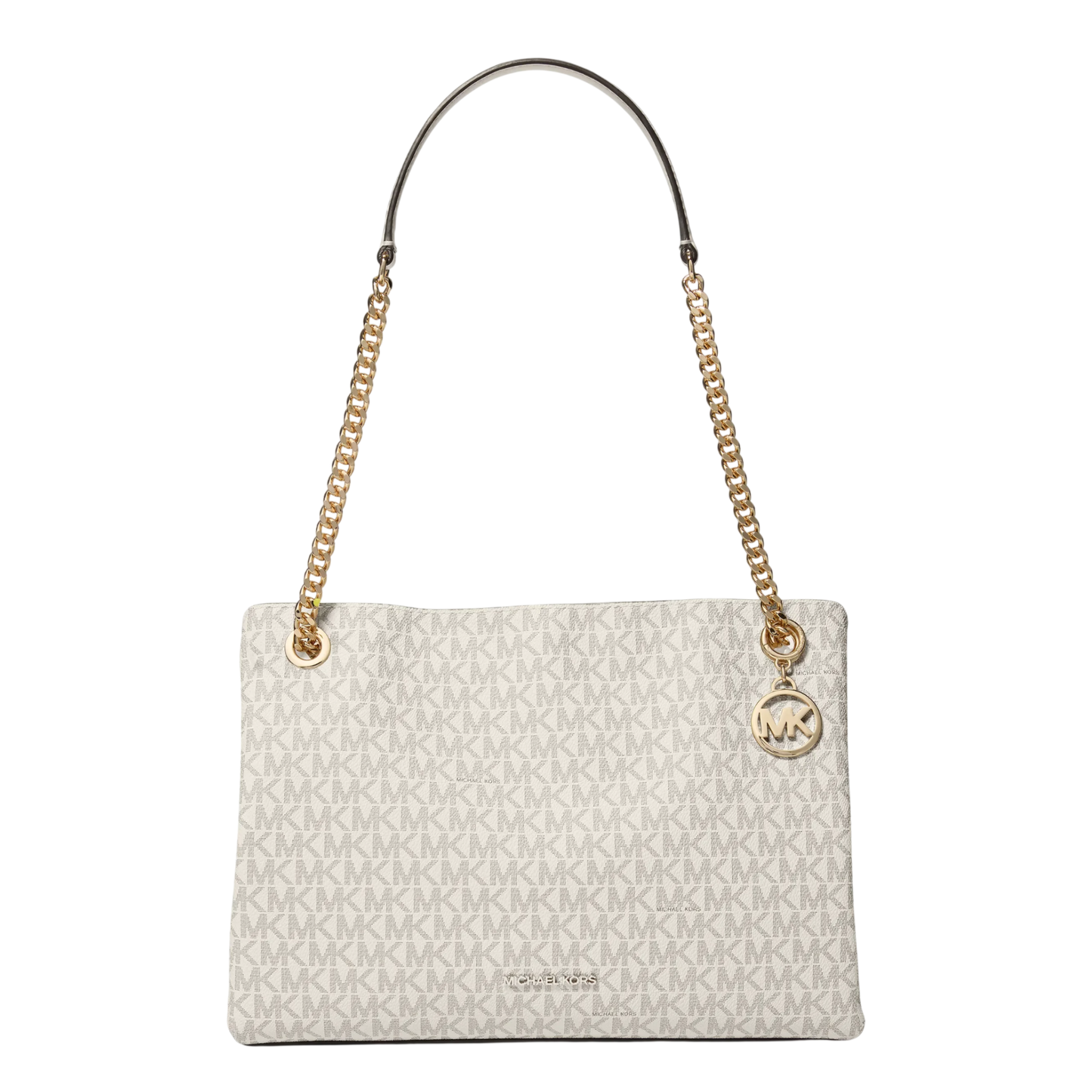 Bolsa Michael Kors Christina Medium Signature Logo Messenger Bag Vanilla