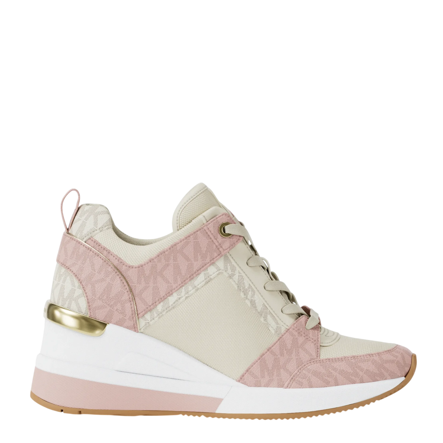 Tenis Michael Kors Georgie Signature Logo Wedge Trainer Pwd Blush Mlt