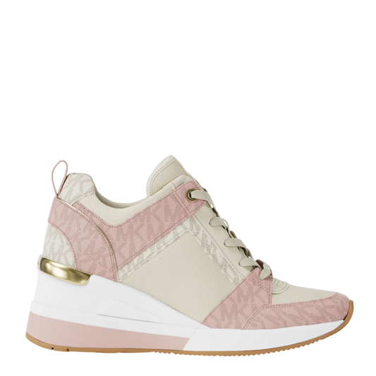 Tenis Michael Kors Georgie Signature Logo Wedge Trainer Pwd Blush Mlt
