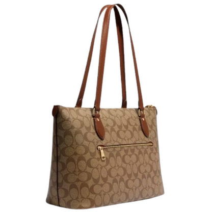 Bolsa Coach Gallery Tote In Signature Canvas Brown