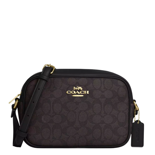 Bolsa Coach Jamie Camera Bag Signature Canvas Walnut Black
