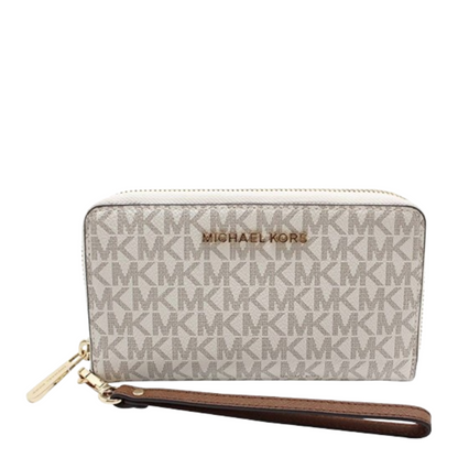 Cartera Michael Kors Jet Set Travel Logo Smartphone Wristlet Vanilla