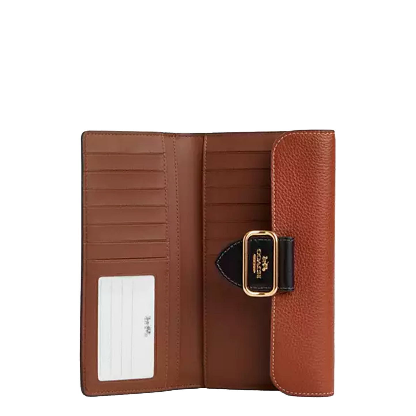 Cartera Coach Morgan Slim Wallet In Colorblock Signature Canvas Khaki