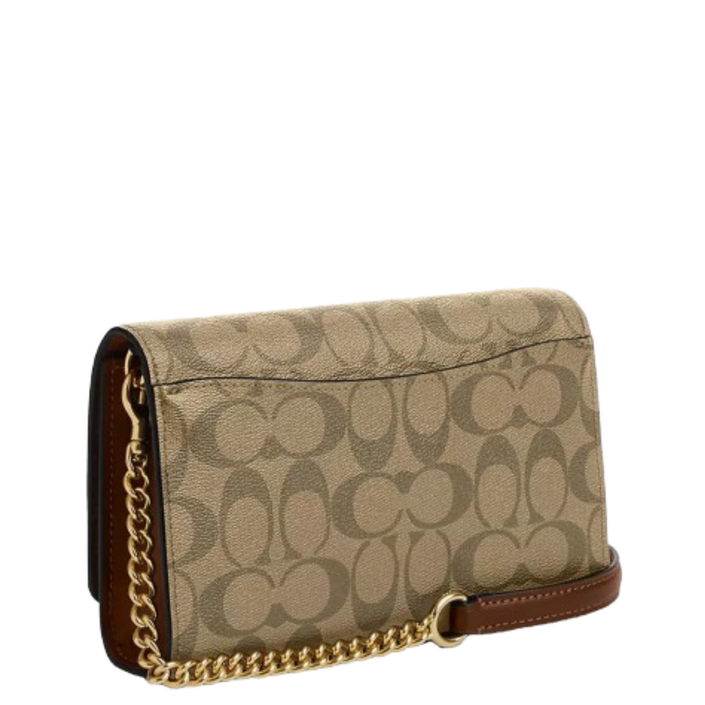 Cartera Coach Flap Crossbody In Signature Canvas Khaki Saddle