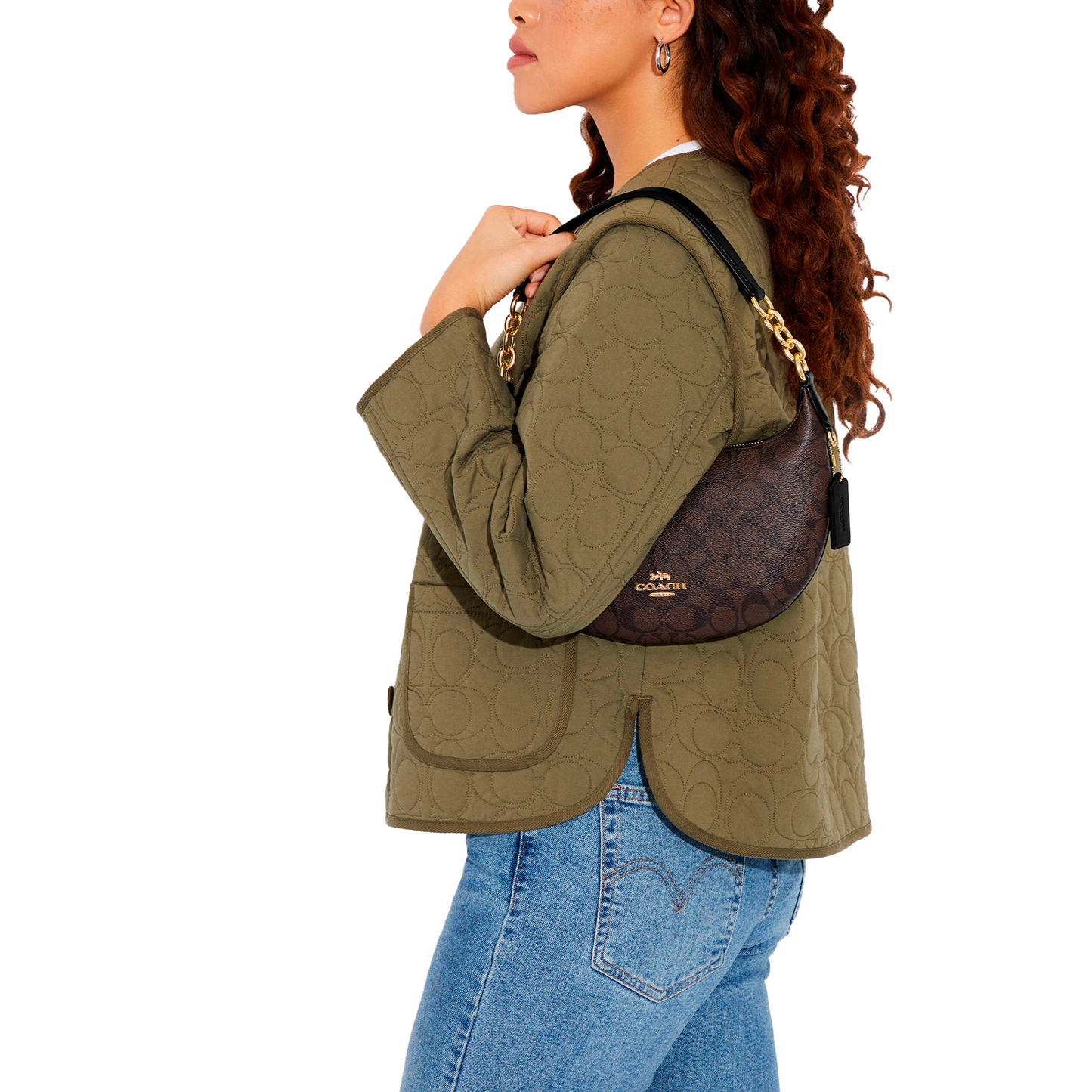 Bolsa Coach Payton Hobo In Signature Canvas Brown