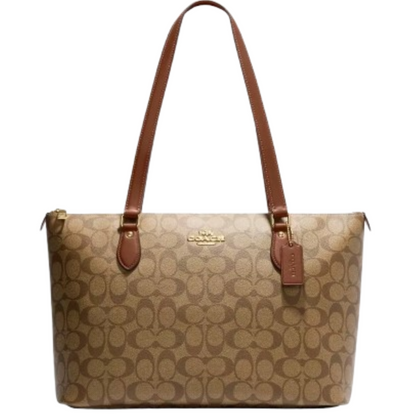 Bolsa Coach Gallery Tote In Signature Canvas Brown