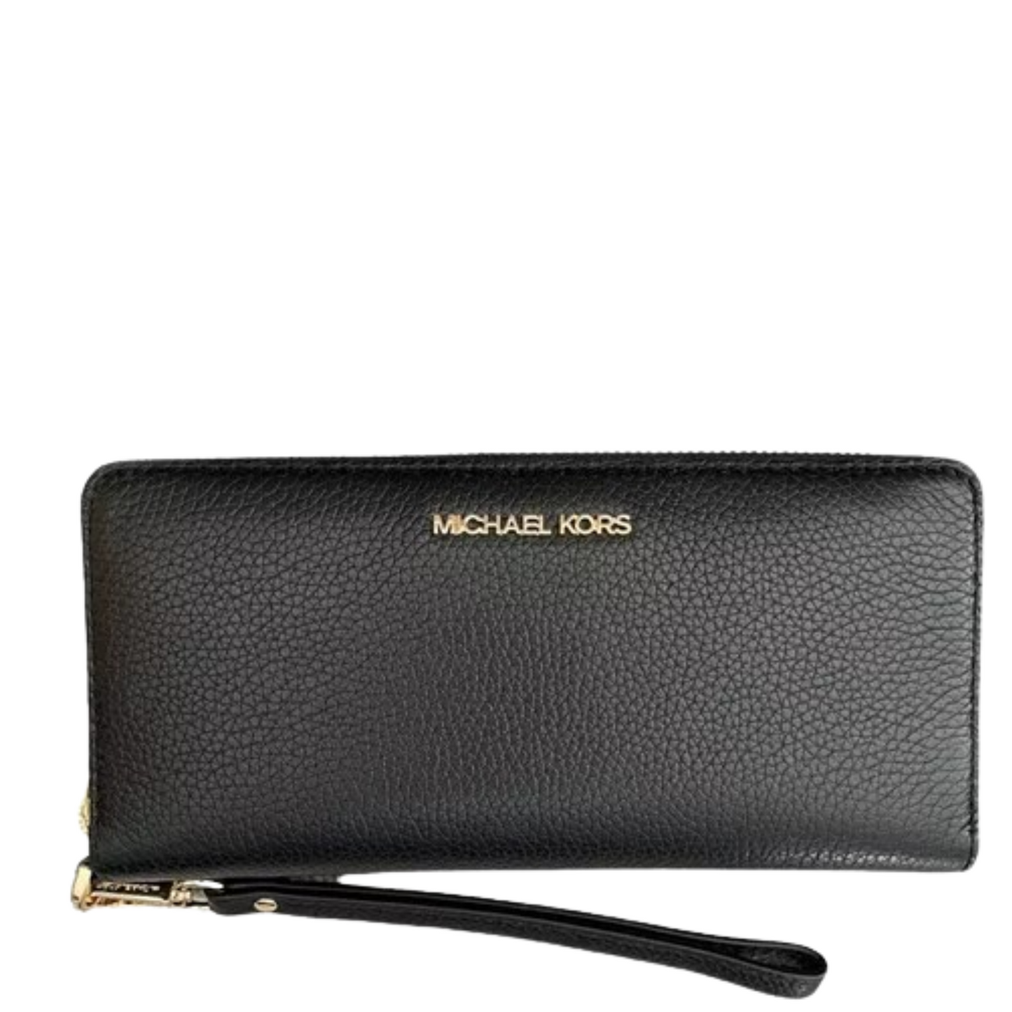 Cartera Michael Kors Jet Set Travel Large Pebbled Leather Wristlet Black