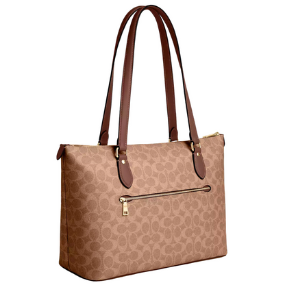 Bolsa Coach Gallery Tote Bag In Signature Canvas Tan Brown