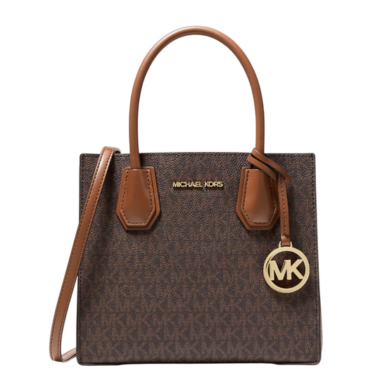Bolsa Michael Kors Mercer Medium Logo and Leather Accordion Crossbody Bag