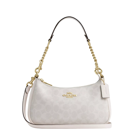 Bolsa Coach Teri Shoulder Bag In Signature Canvas White Chalk