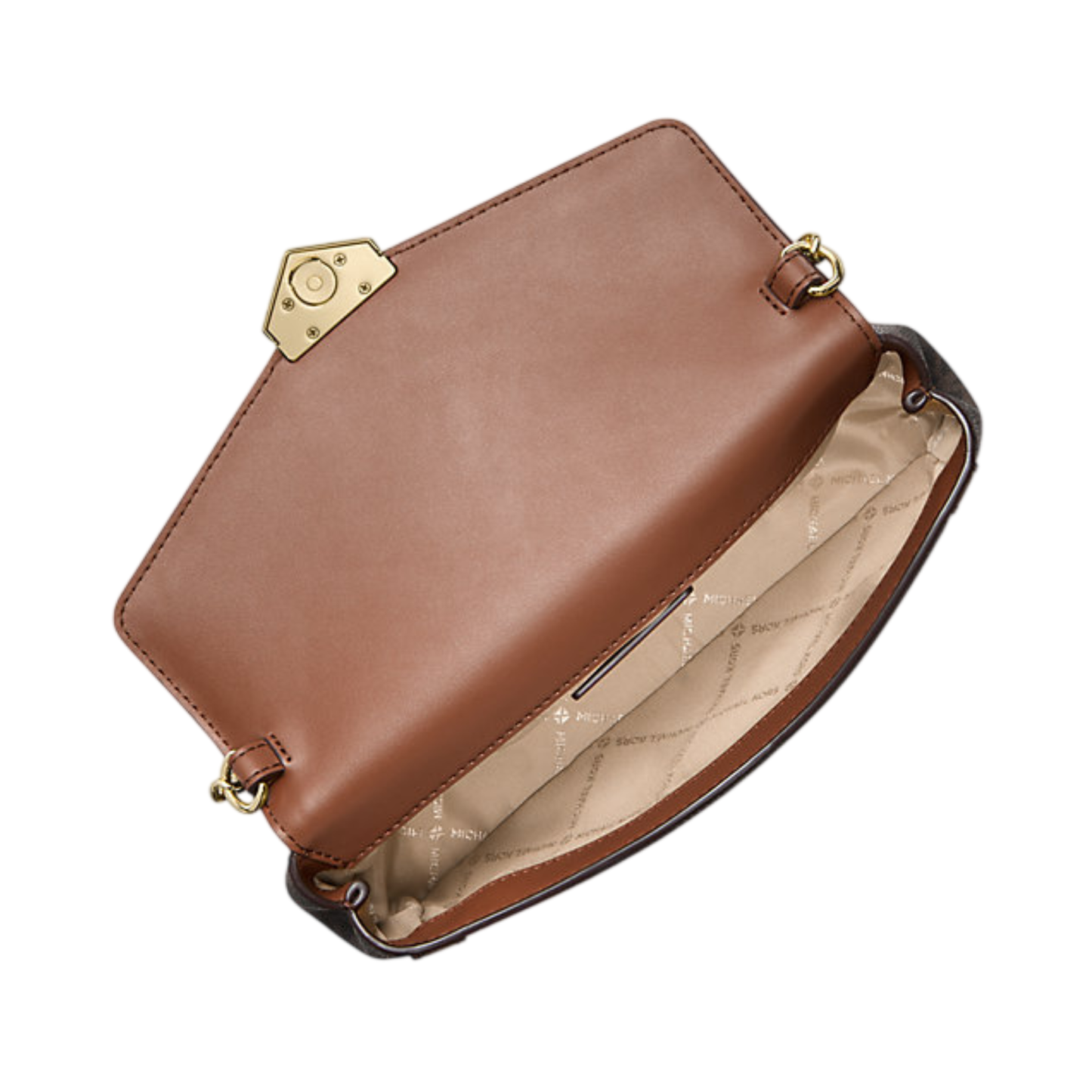 Bolsa Michael Kors Soho Small Signature Logo Convertible Crossbody Bag Brown