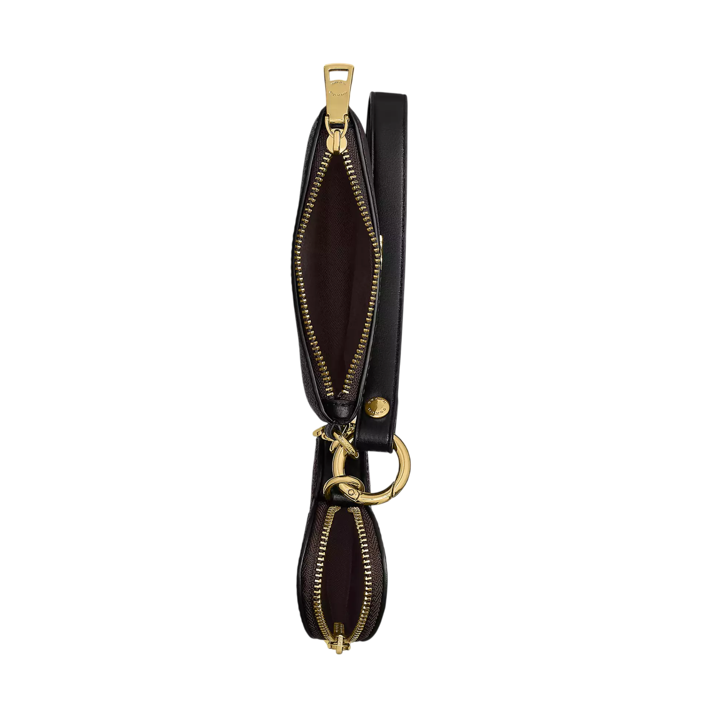 Monedero Coach Wristlet And Heart Pouch In Signature Canvas With Charm Walnut Black