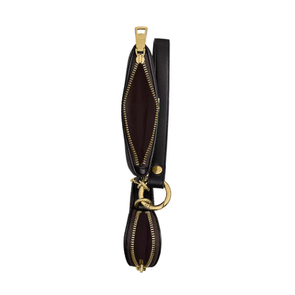 Monedero Coach Wristlet And Heart Pouch In Signature Canvas With Charm Walnut Black