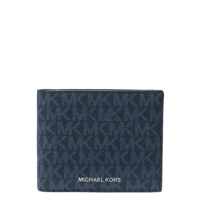 Cartera Michael Kors Cooper Logo Billfold Wallet With Passcase PL Blue