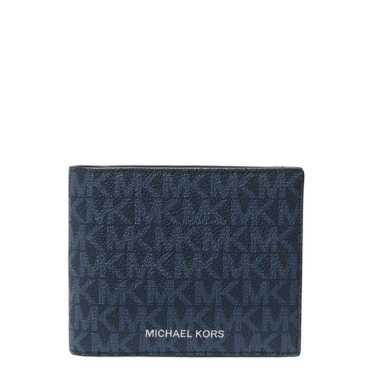 Cartera Michael Kors Cooper Logo Billfold Wallet With Passcase PL Blue