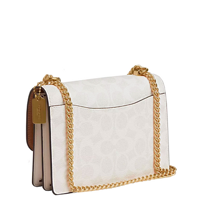 Bolsa Coach Mini Klare Crossbody Bag Signature Canvas White Chalk