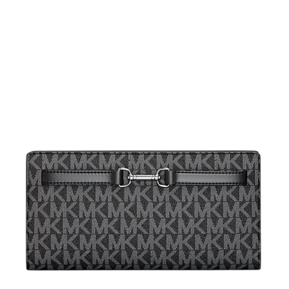 Cartera Michael Kors Carson Large Signature Logo Wallet Black