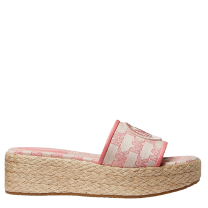 Sandalias Michael Kors Sadler Logo Jacquard and Jute Wedge Sandal Pink