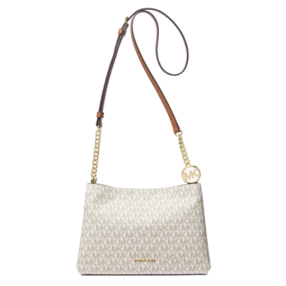 Bolsa Michael Kors Christina Small Signature Logo Crossbody Bag Vanilla