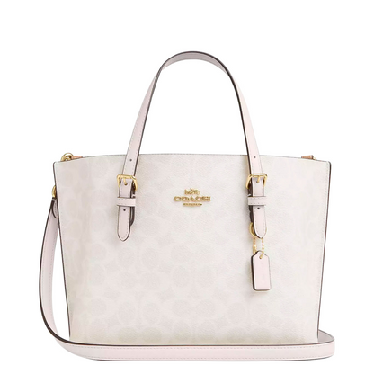 Bolsa Coach Mollie Tote Bag 25 Signature Canvas White Chalk
