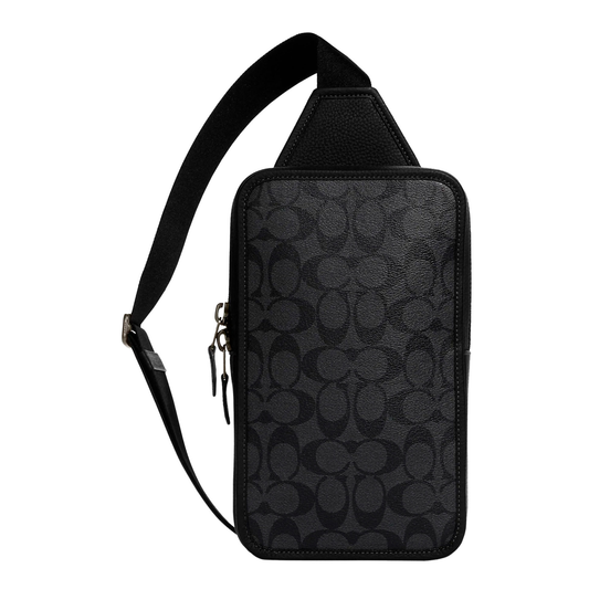 Bandolera Coach Sullivan Pack In Signature Canvas Charcoal Black