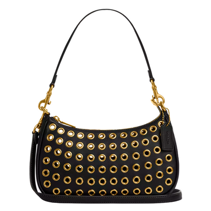 Bolsa Coach Teri Shoulder Bag With Eyelets Black