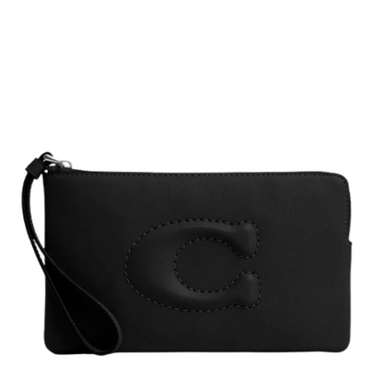 Monedero Coach Large Corner Zip Wristlet Black