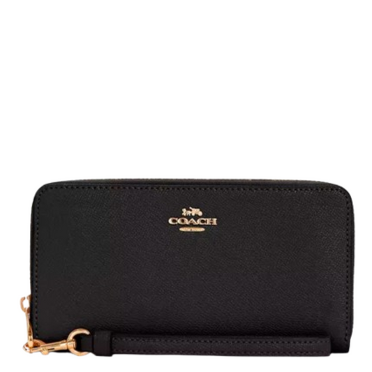 Cartera Coach Long Zip Around Wallet Black