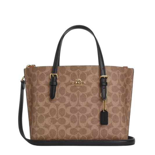 Bolsa Coach Mollie Tote Bag 25 In Signature Canvas Tan Black