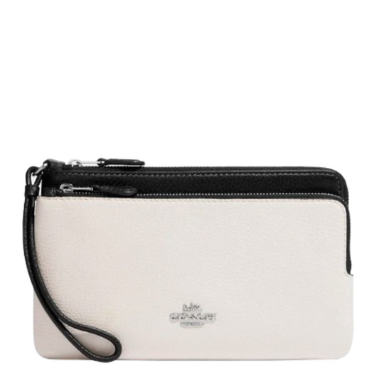 Monedero Coach Double Zip Wallet Chalk Black