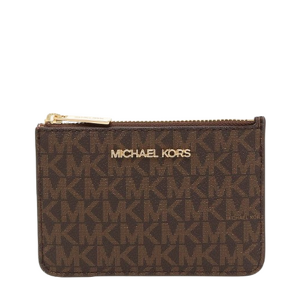 Monedero Michael Kors Jet Set Travel Small Signature Logo Coin Purse Brown