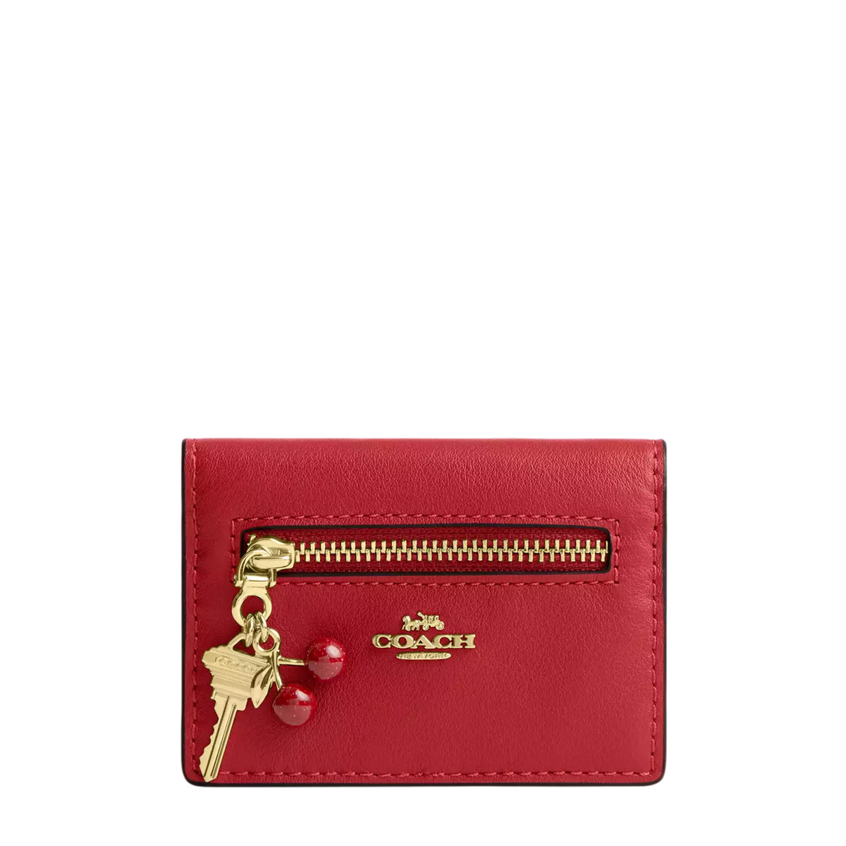 Tarjetero Coach Card Case With Charms Poppy