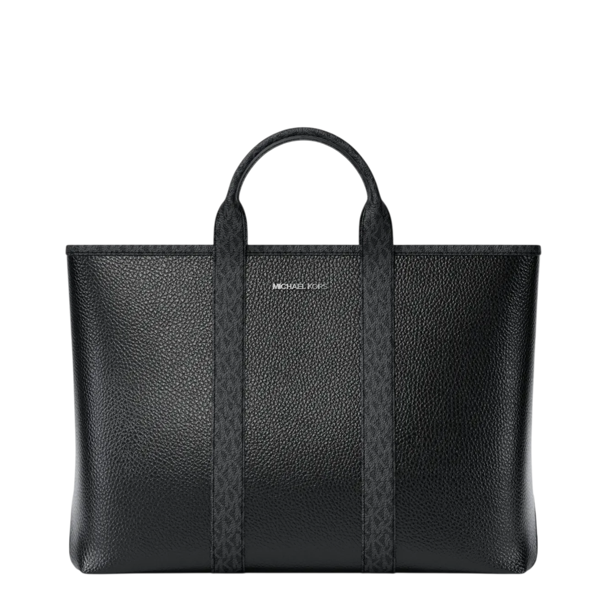 Maleta Michael Kors Cooper Medium Pebbled Leather and Signature Logo Tote Bag Black