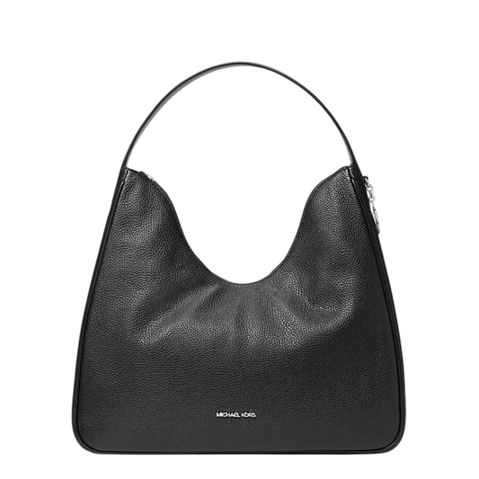 Bolsa Michael Kors Nayla Medium Pebbled Leather Hobo Shoulder Bag Black