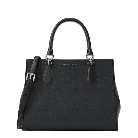 Bolsa Michael Kors Marilyn Medium Saffiano Leather Satchel Black