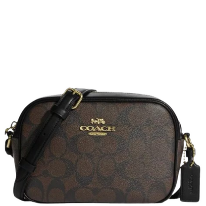 Bolsa Coach Mini Jamie Camera Bag In Signature Canvas Brown Black