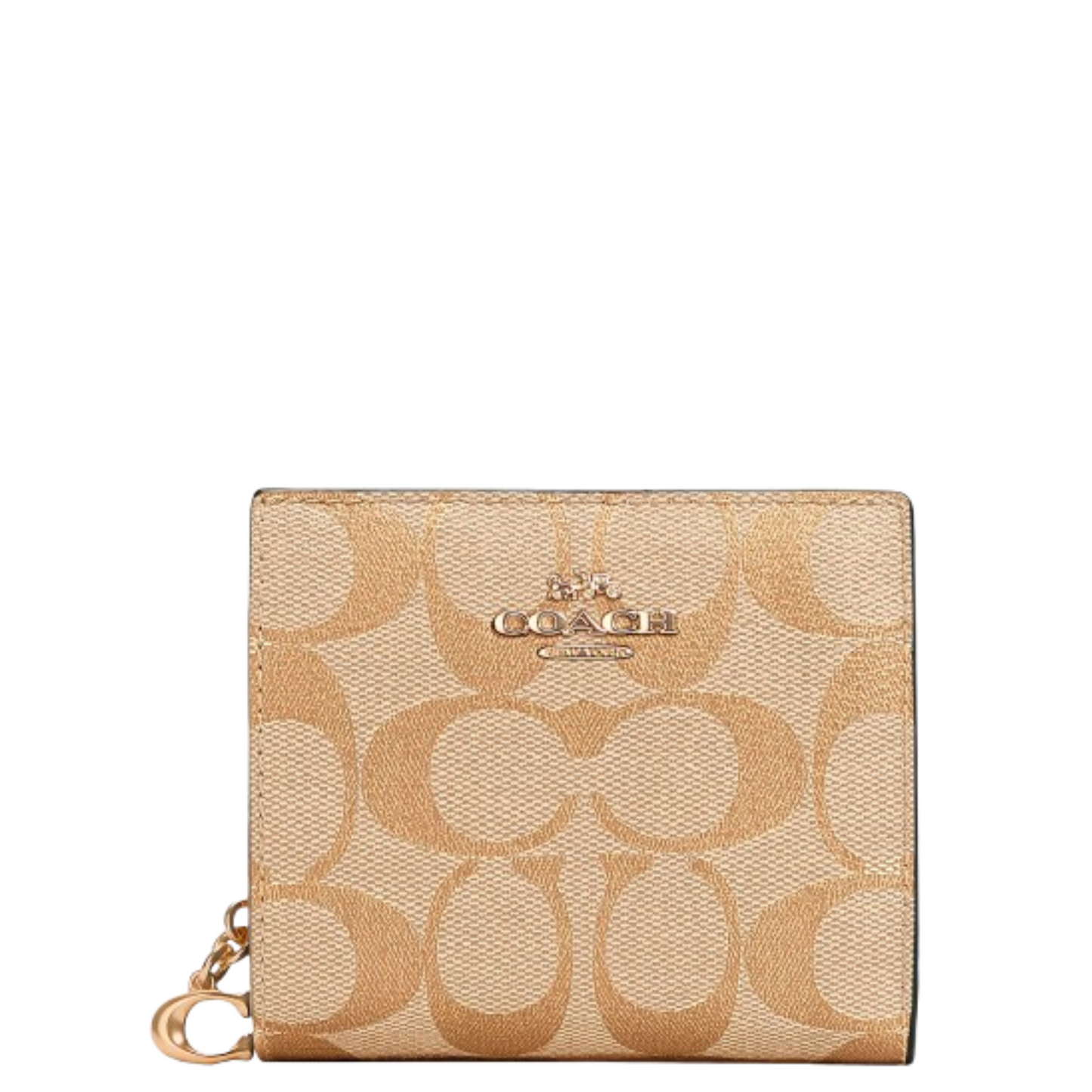 Cartera Coach Snap Wallet In Signature Canvas Light Khaki