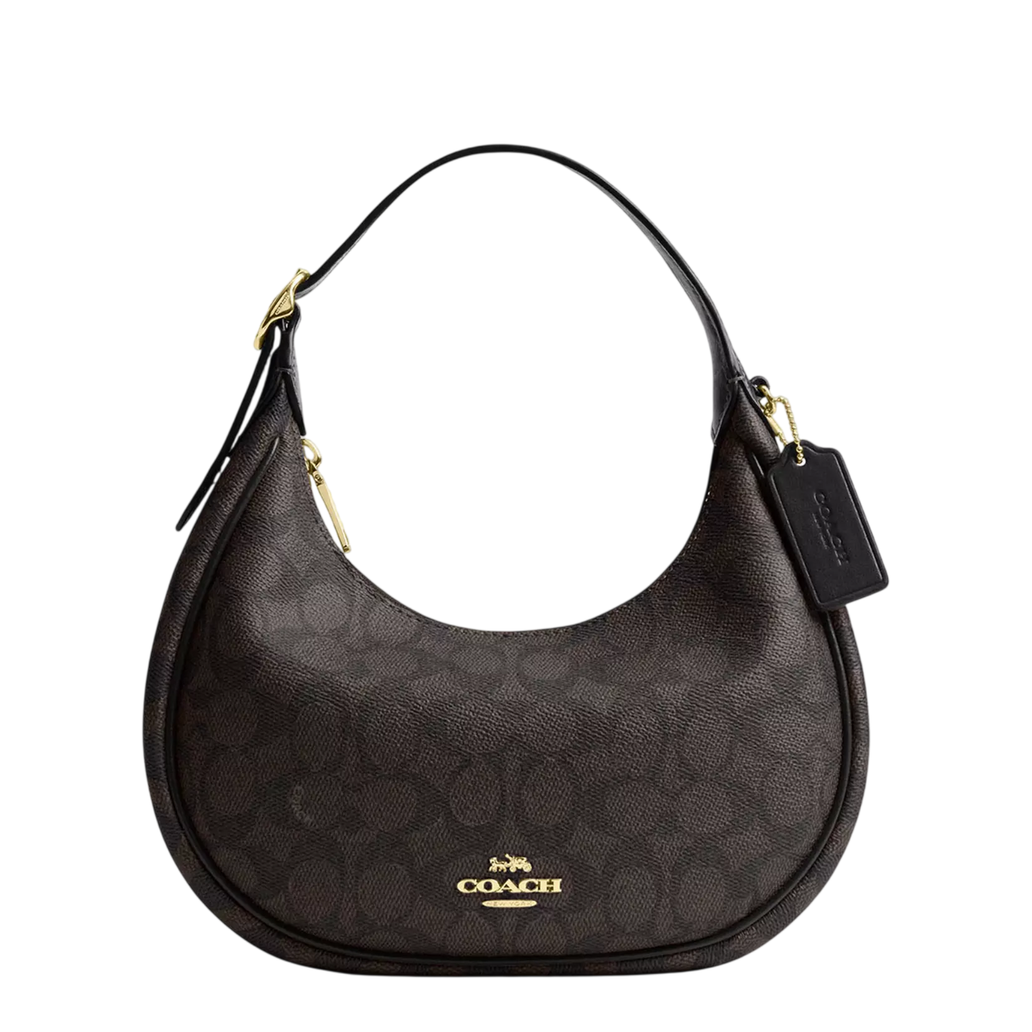 Bolsa Coach Emily Shoulder Bag In Signature Canvas Walnut Black