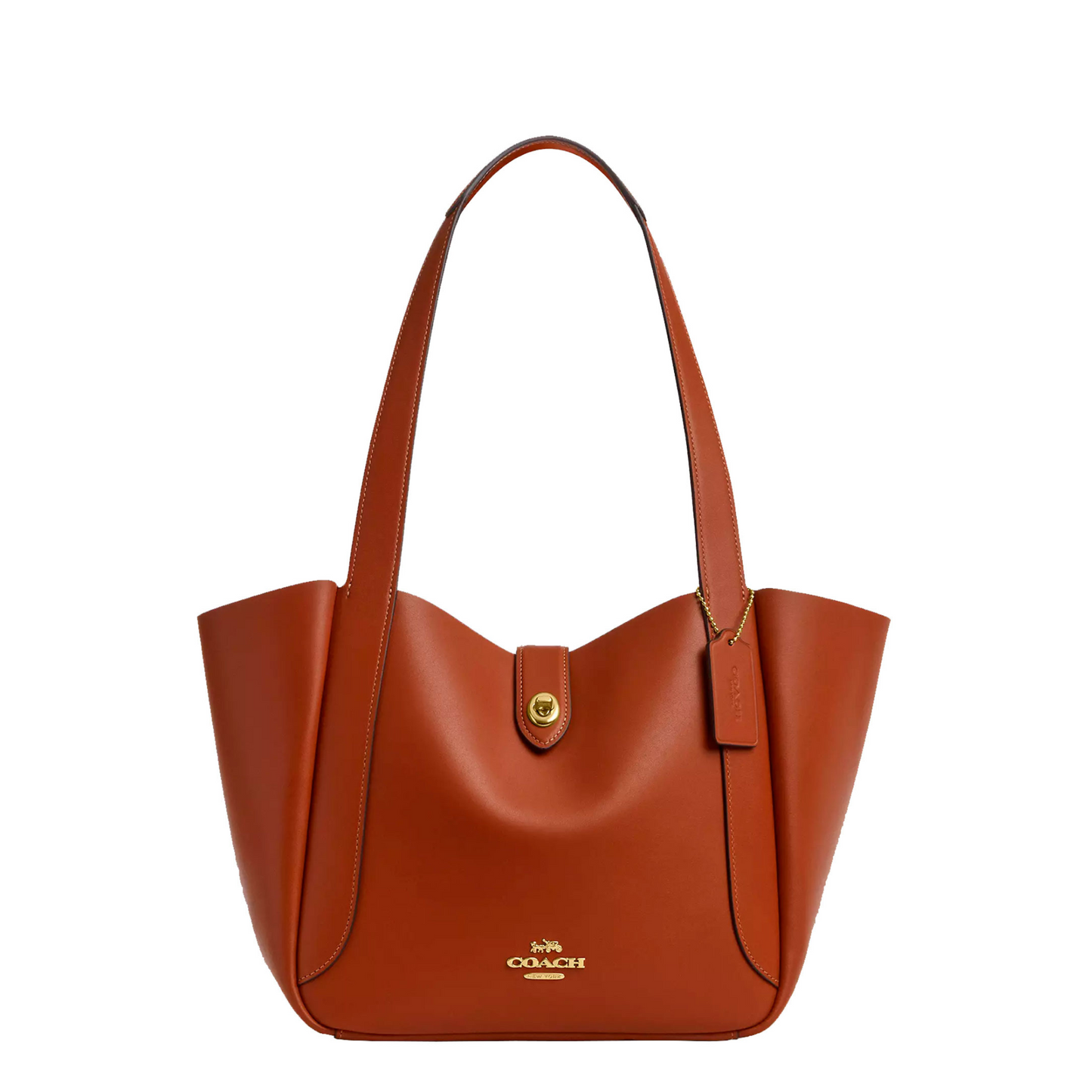 Bolsa Coach Hadley Turnlock Tote Tan