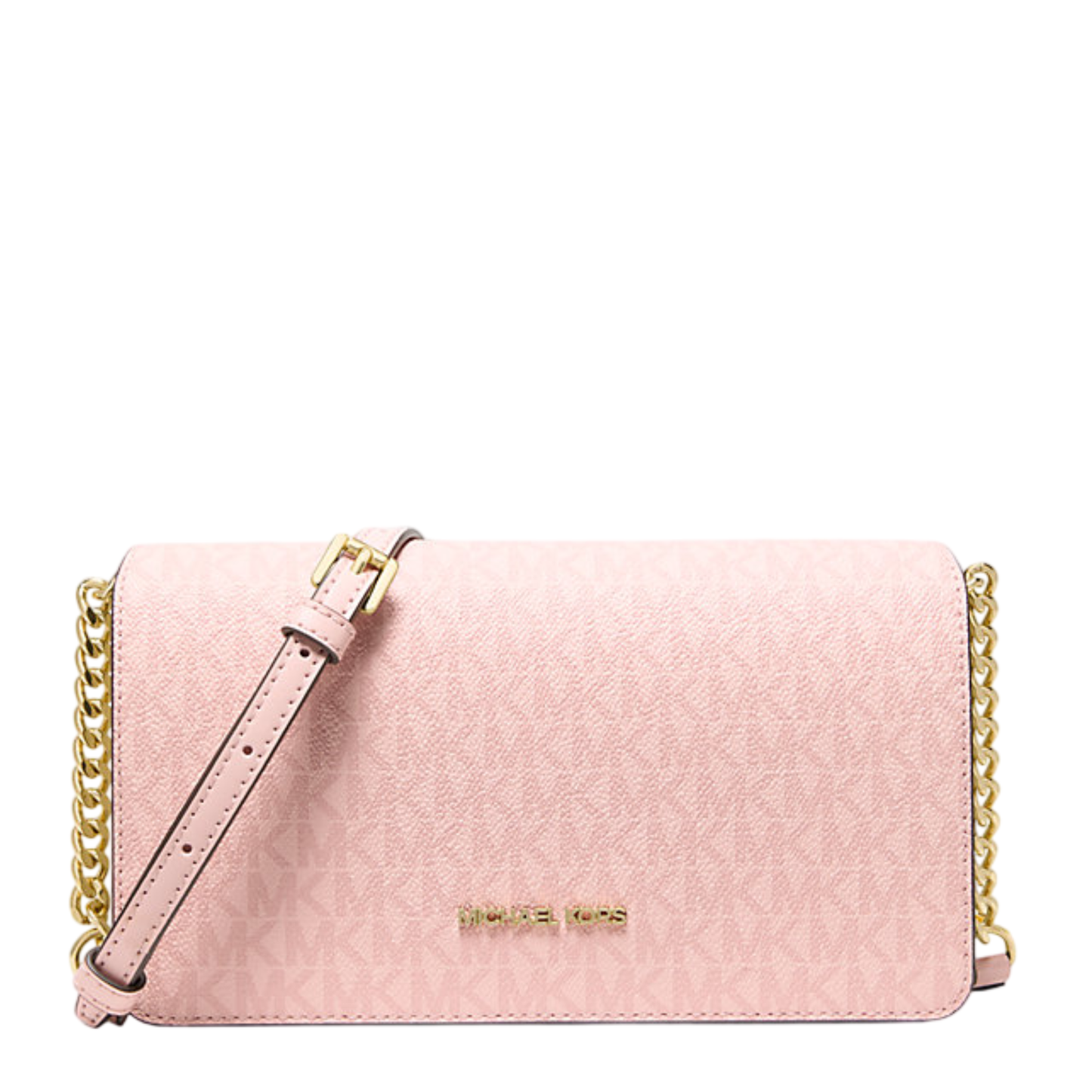 Bolsa Michael Kors Jet Set Medium Signature Logo Crossbody Bag Powder Blush