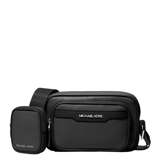 Bandolera Michael Kors Cooper Pebbled Leather Camera Bag Black