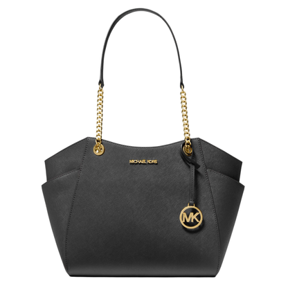 Bolsa Michael Kors Jet Set Large Saffiano Leather Shoulder Bag Black