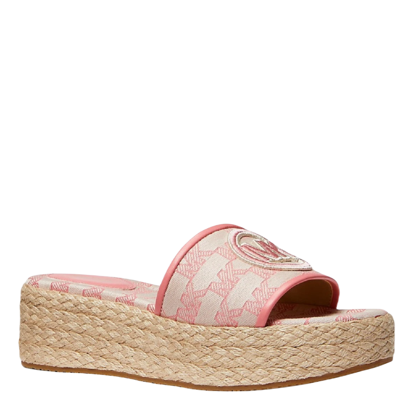 Sandalias Michael Kors Sadler Logo Jacquard and Jute Wedge Sandal Pink