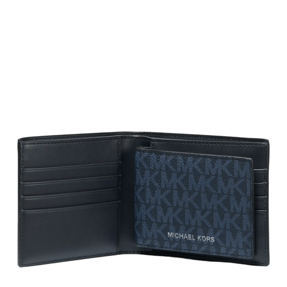 Cartera Michael Kors Cooper Logo Billfold Wallet With Passcase PL Blue
