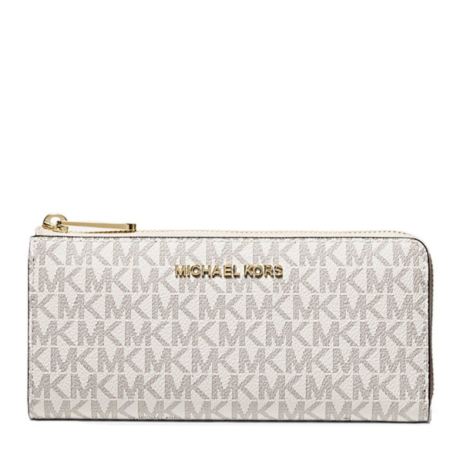 Cartera Michael Kors Jet Set Travel Large Logo Quarter-Zip Wallet Vanilla