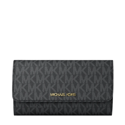 Cartera Michael Kors Jet Set Large Logo Tri-Fold Wallet Black
