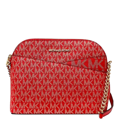 Bolsa Michael Kors Jet Set Travel Medium Logo Dome Crossbody Red