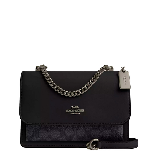 Bolsa Coach Klare Crossbody Bag In Signature Canvas Charcoal Black